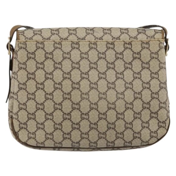 GUCCI GG PLUS Canvas Shoulder Bag PVC Leather Beige - Picture 2 of 16